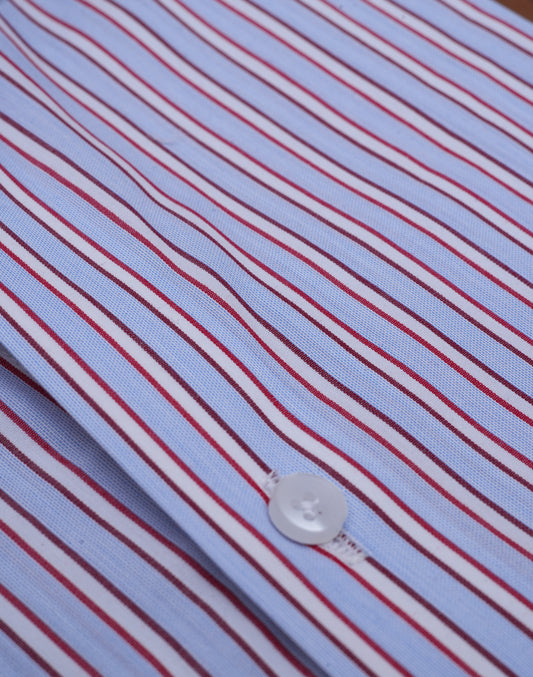 Red And Blue Stripes Italian Cotton