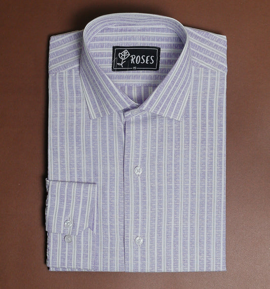 Soft Lavender and White Stripes