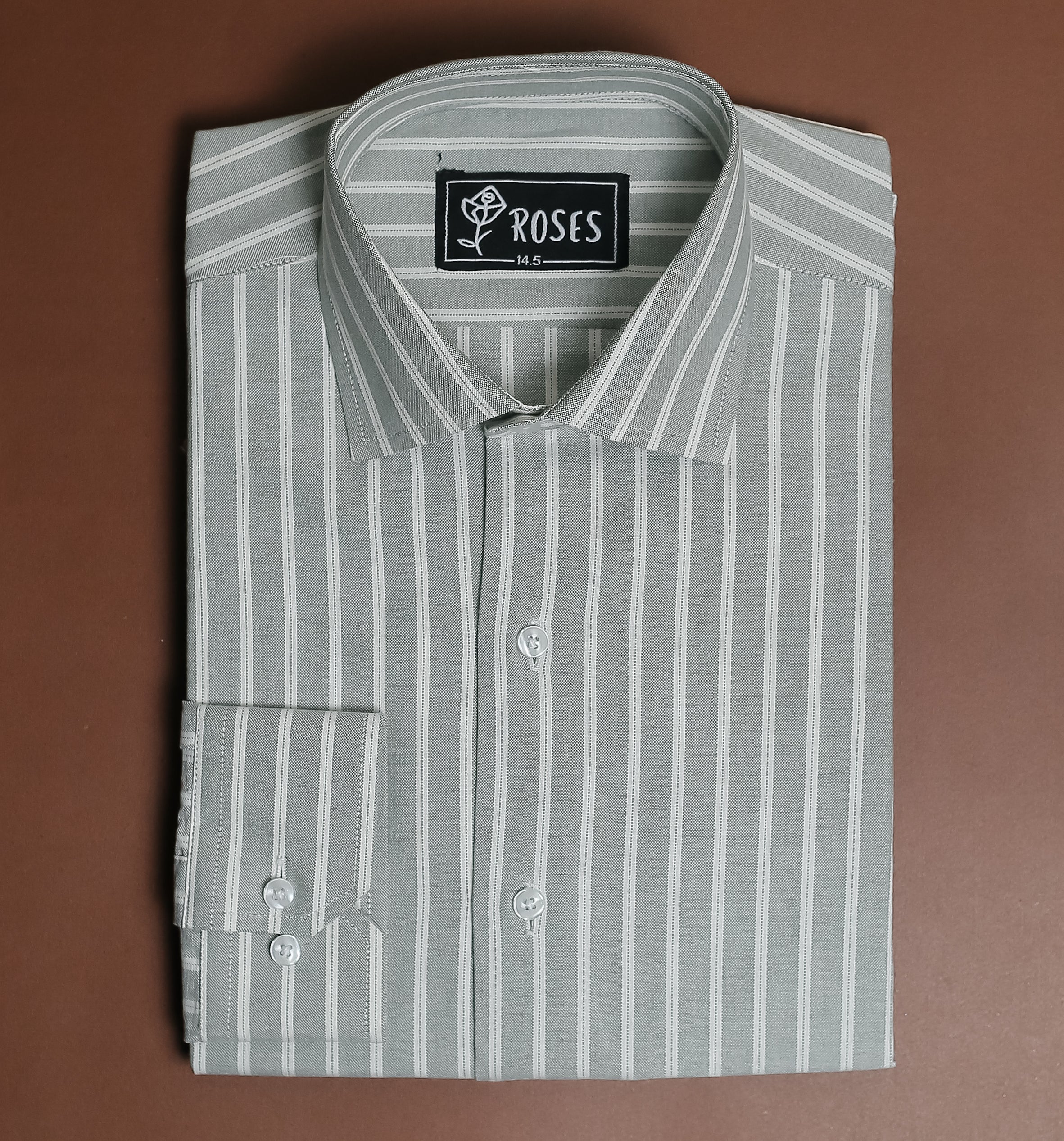 Mint Green And White Oxford Stripes