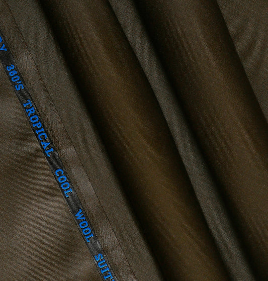 Plain Olive Green, Wool Blend, Tropical Exclusive Suiting Fabric